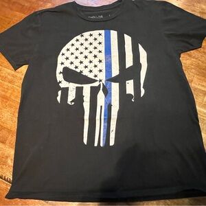 Thin blue line, punisher, graphic T-shirt